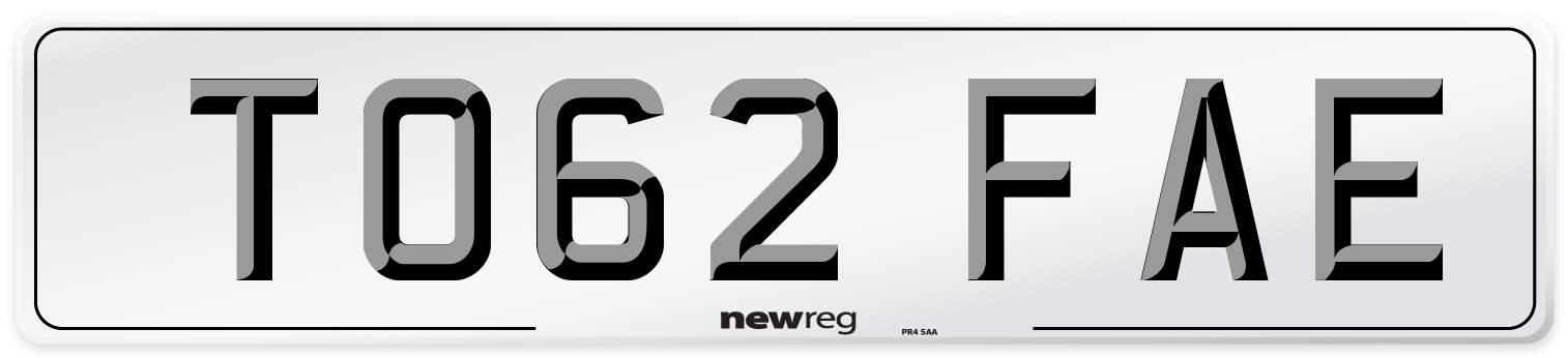 TO62 FAE Number Plate from New Reg